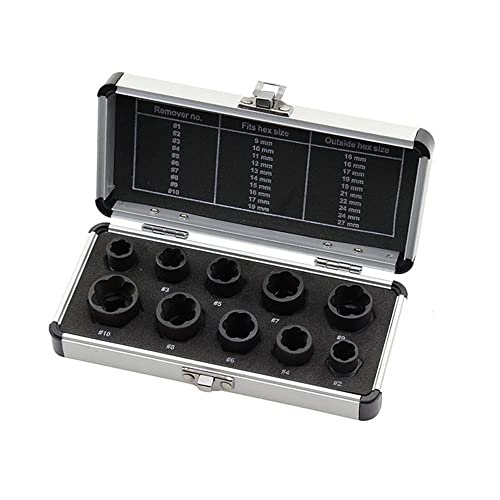 

Новый набор из 10 инструментов для снятия болтов и гаек, набор экстракторов для болтов, инструмент для снятия гаек с алюминиевым футляром для хранения