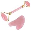 Pink crystal jade roller, facial mask brush set, facial massager, facial beauty powder crystal scraping board, heart-shaped