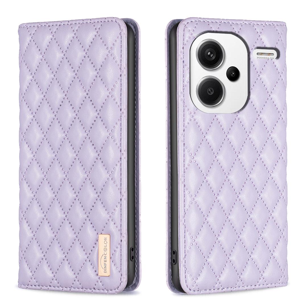 

BINFEN COLOR BF Style-16 For Xiaomi Redmi Note 13 Pro+ 5G Case Card Slots Magnetic Closure Phone Cover Purple