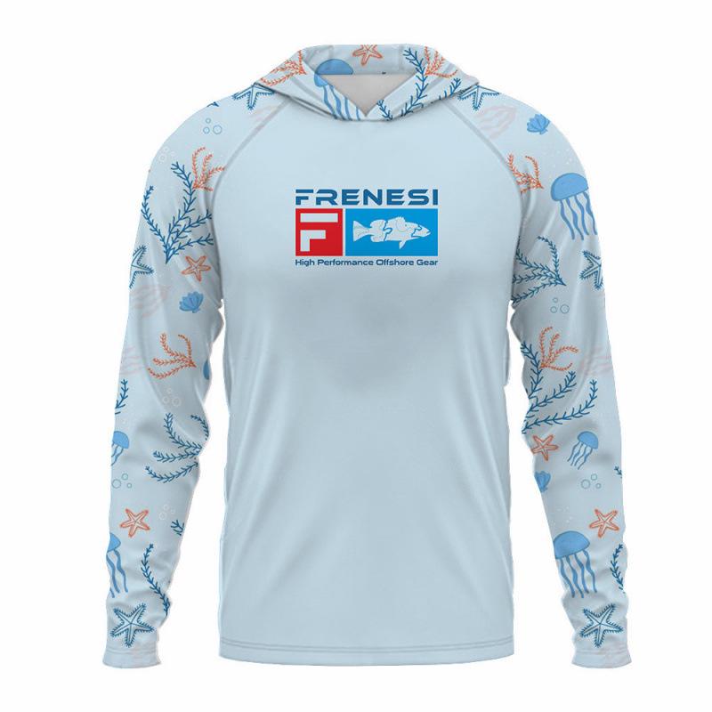 Унисекс рыболовная рубашка с капюшоном для защиты от УФ-излучения - Свободный крой защита от солнца для морской рыбалки Double Extra Large 2990₽