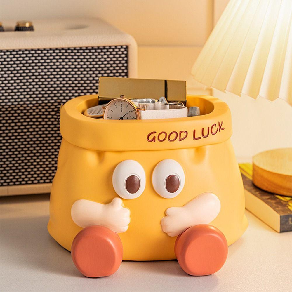 

Креативный милый держатель для ручек в форме бумажного пакета, прочный держатель для кистей для макияжа, декоративная новинка, канцелярская коробка для хранения, украшение для дома жёлтый