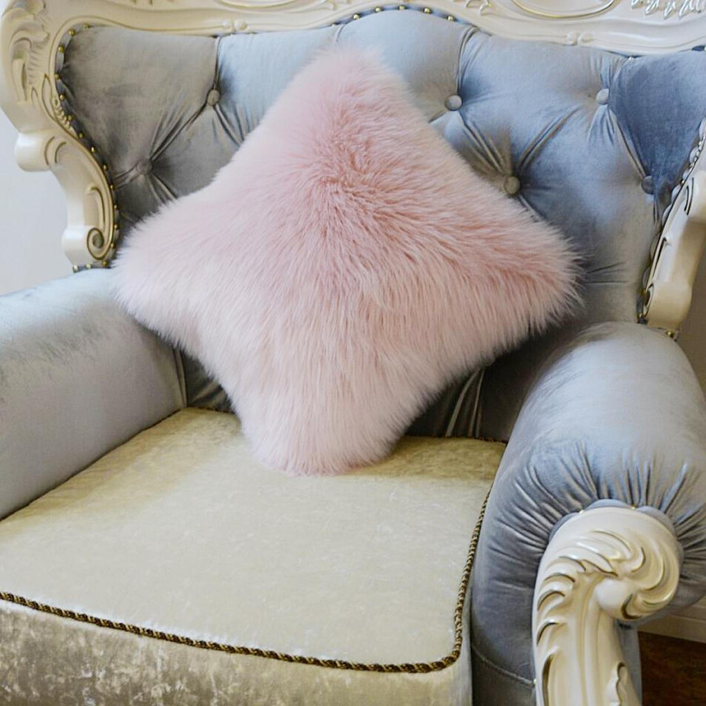 13 Colors Available 45x45cm Artificial Wool Soft Plush Sofa Pillow Case Cushion Cover