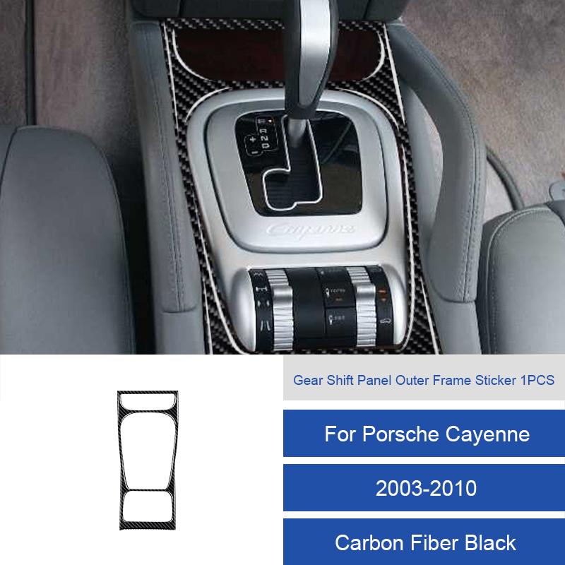 Per Porsche Cayenne 2003 2004 2005 2006 2007 2008 2009 2010 Pannello Adesivo Leva Cambio Console Centrale Morbido in Fibra di Carbonio / PVC