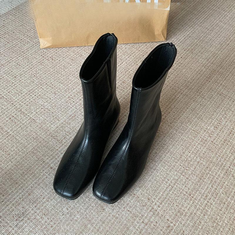 

Fashion Fashion Flock Women Ankle Boots With Height Increasing Shoes Female Slip On Footwear Ladies Short Modern Boots Shoes 35 чёрный