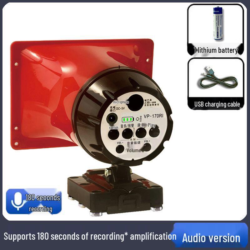 

Rechargeable Lithium Battery Megaphone with High-Pitched Speaker for Advertising Stalls 180 sec recording version