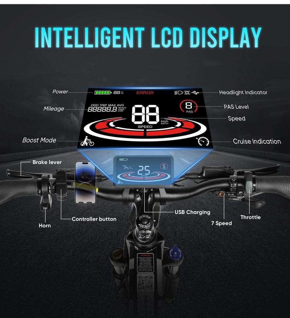 Ebike New Model Samebike LO26Plus Folding Electric Bicycle Adults 26" Mountain Bike with 48V 15Ah Removable Battery.