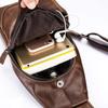 XMSSAA Genuine Leather Crossbody Shoulder Large Chest Fits iPad Mini Men's Bag, Bag, Stylish, Lightweight, Capacity, One-Shoulder Bag, (Brown)