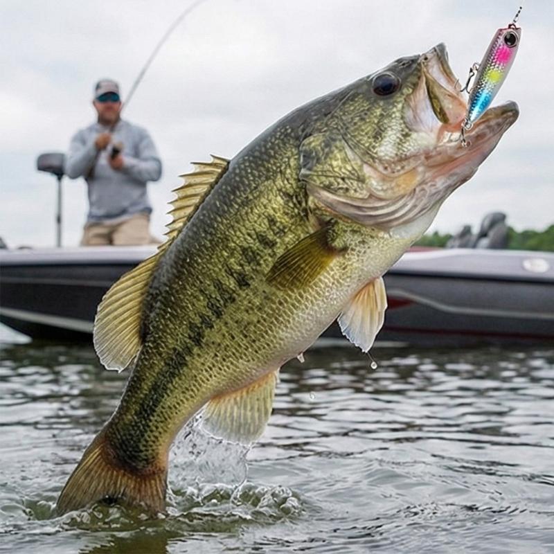5 Pezzi Piccoli Popper Esca da Pesca con Amo Triplo Esche Accessori da Pesca