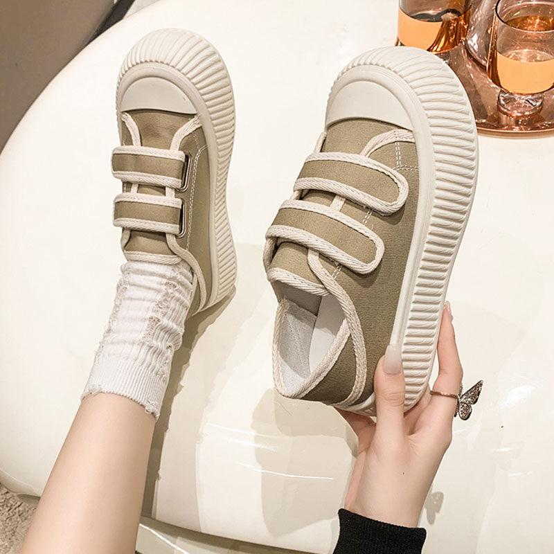Fashion Women's Canvas Shoes Spring Autumn Round Toe High on Platform Black Ladies Footwear 39 Offers Daily Routine Cotton Sale Quality