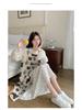 2025 Trendy French Printed Vest & Hollow Long Skirt Set: Sweet, Gentle Two-Piece Dress Suit