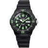 Casio Standard MRW-200H-3BV Quartz Watch Men's Black Lime Green Analog Timepiece