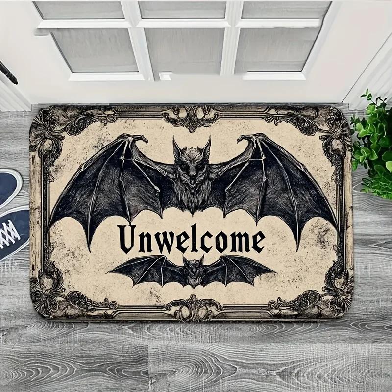1pc Halloween Bloody Footprint Welcome Doormat Hand Wash Only Decor for Front Door Porch Kitchen Bedroom Halloween Decorations