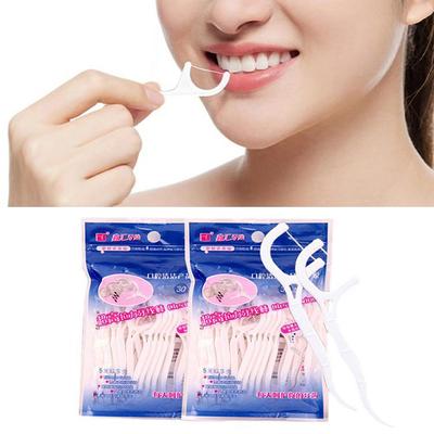 100PCS Einweg Zahnstocher Zahnseide Sticks Reinigung Zahnseide Interdentalbürste Zahn Stick Oral Gesundheit Reinigung Dental