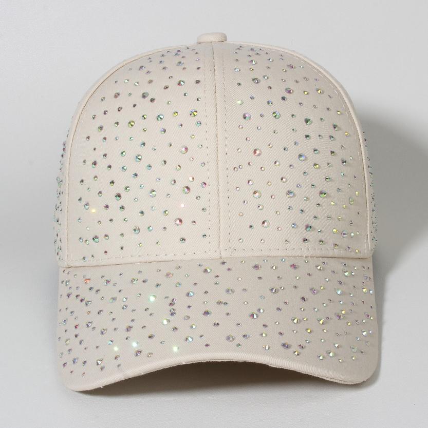 New Trendy Versatile Popular Style Baseball Cap with Rhinestones, High Top and Hard Top