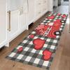 Heart Pattern Runner Rug Love Lettering Heart Carpet Romantic Girly Valentine Home Decor Rug Soft Non-Slip Mat for Hallway