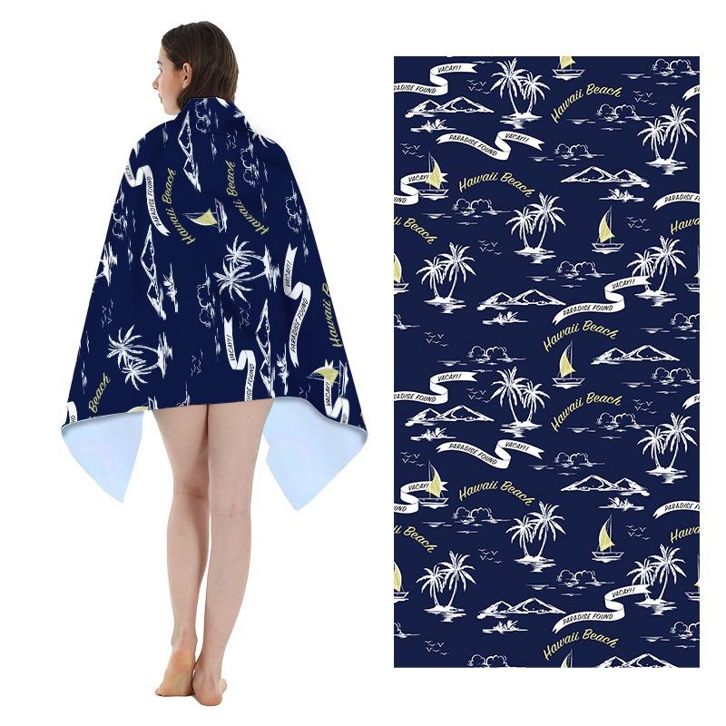 Tropical Jungle Flamingo Snake Print Polyester Beach Towel Botanical Leaves Quick Dry Bath Towel for Summer Swim Pool Vacation