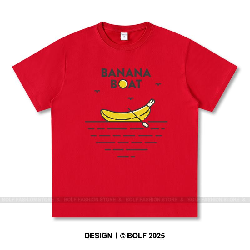 Women's Banana Boat Printed T-Shirt 100% Cotton Oversized Tropical Graphic Tees for Men Summer Tops Vacation Streetwear