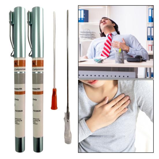 1/2Pcs Outdoor Chest Decompression Needle Tension Pneumothorax Relief Portable Body Piercing Needle Emergency First Aid Equipment