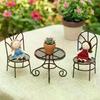 2026 New Tiny Home Decor Iron Furniture Dollhouse Garden Display Ornament Prop Accessory Miniature Table Chair Model
