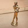 Art Deco Retro Brass Bikini Beauty Sculpture - Unique Metal Woman Ornament Home Living Room Decor Gift