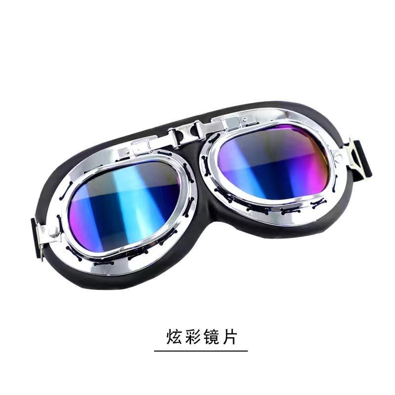 Óculos de sol esportivos para comércio exterior à vista, à prova de vento e poeira, capacete de karting e motocicleta, óculos de pilotagem retrô à prova de vento