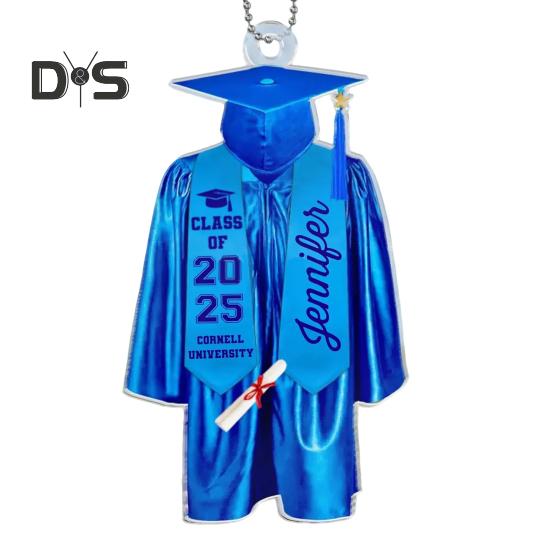 

Украшение в виде совы на выпускной, подарок на заказ, 2D акриловое украшение, класс 2025 года, имя, год, гравировка, двухсторонний дизайн, автоподвеска B