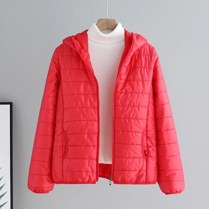 Giacca Leggera Imbottita in Cotone da Donna Nuova Invernale 2025 Cappotto in Cotone Sottile Ampio Corto Parka da Donna con Cappuccio Cappotto Capo d'Abbigliamento Esterno da Donna