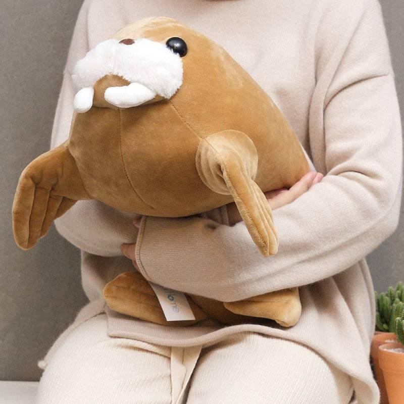 Soft Plush Stuffed Animal Walrus Pillow For Bedroom Or Office Decor