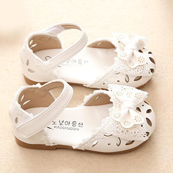 1 Pair Girl Sandals Sweet Bow Knot Soft Hollow-out Design Children Shoes for Summer