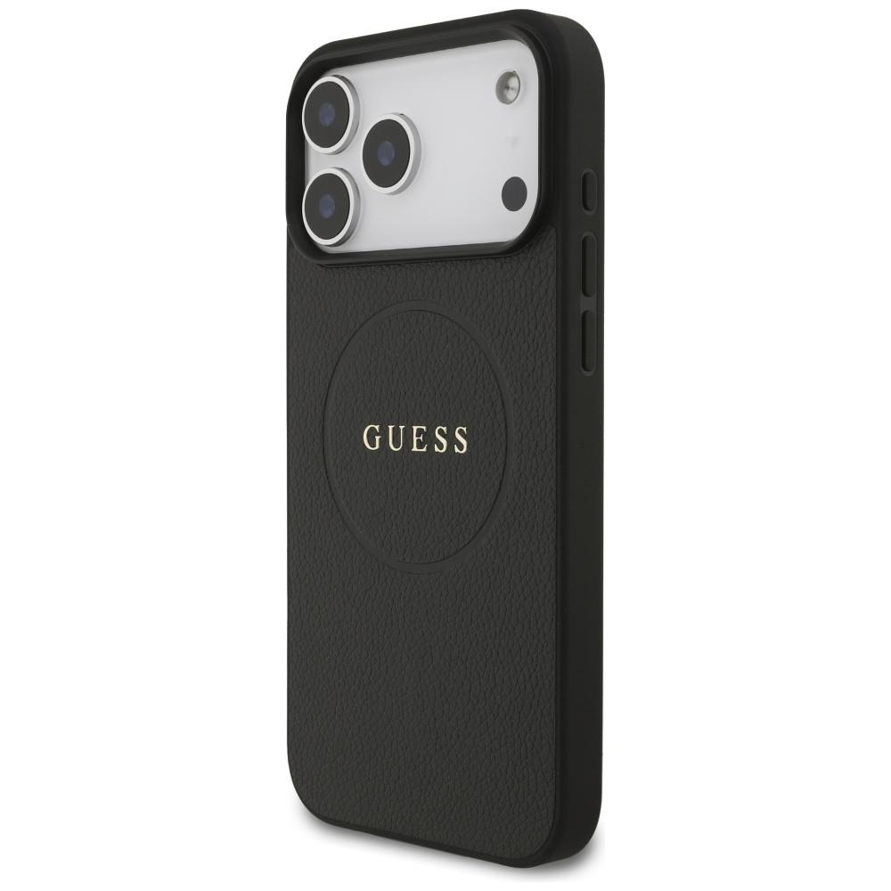Coque Guess Anneau texturé MagSafe pour iPhone 17 Pro Max noir