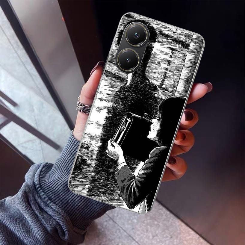 Japanese Horror Comic Anime Phone Case For Xiaomi Poco X7 X6 X5 Pro F7 Ultra Redmi 15C 15 13 13C 12 12C 10 10A 10C 9 9A 9C 9T Sh