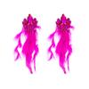 Fashion Alloy Floral Long-style Feather Tassel Earrings for Women, High-end Style Earrings