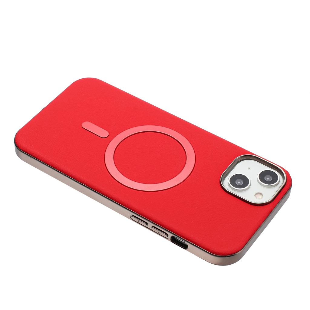 For iPhone 15 Case BINFEN COLOR BF40 Compatible with MagSafe Electroplated PU + TPU Phone Back Cover