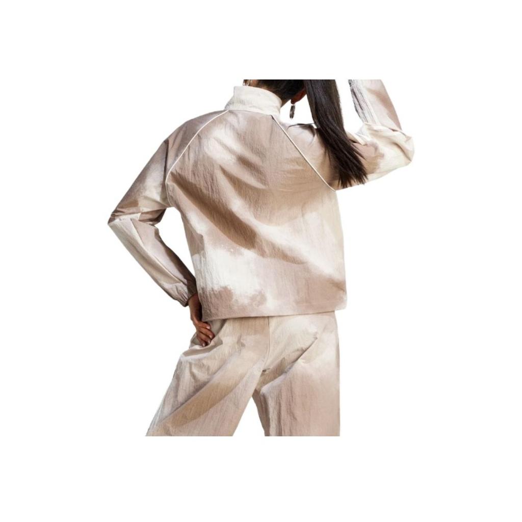 Adidas Originals Zip Vintage Sports Stand Collar Fitted Long Sleeve Jacket Women Jacket Yellow-Brown II5655