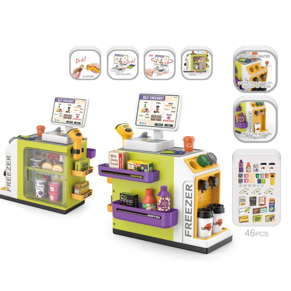 Water Outlet Simulation Coffee Machine Toy Mini Supermarket Shopping Platform Toy  Children's Play