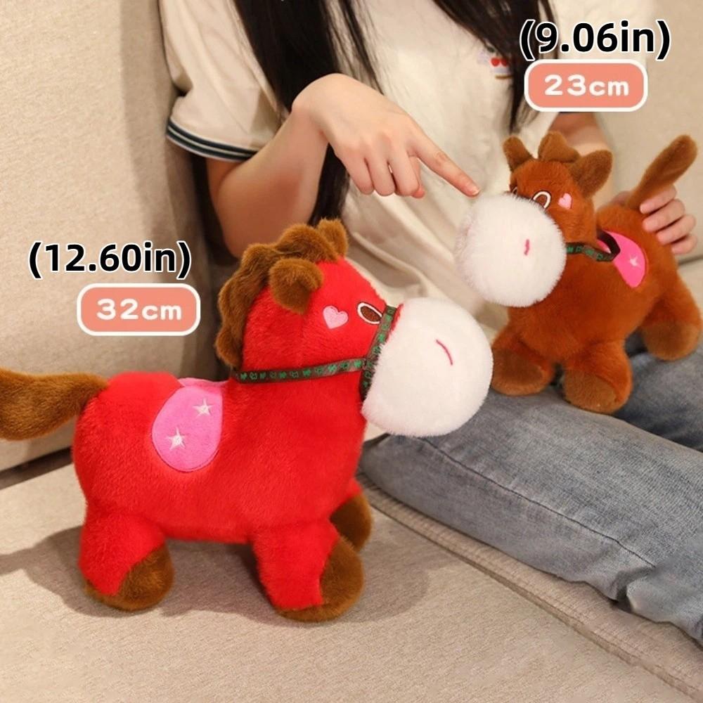Mascot Dolls 2026 Horse Plush Doll Good Luck Zodiac Pony Figurine Year of Horse