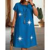 Summer Ladies 3D Printed Short Sleeve Dress Fashion Versatile Breathable Trend Casual