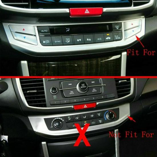 Car Carbon Fiber AC CD Switch Panel Console Cover For Honda Accord 2013-2017