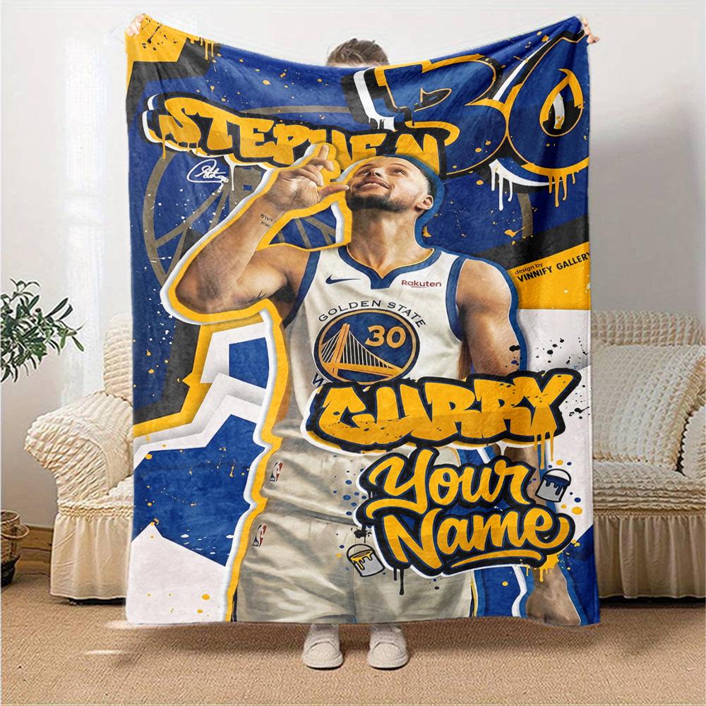 Curry Action Poster Customize Text Blanket Cozy Personalized Blanket Soft & Cozy Suitable for Picnics Nap Chair Sofa for All Occasions