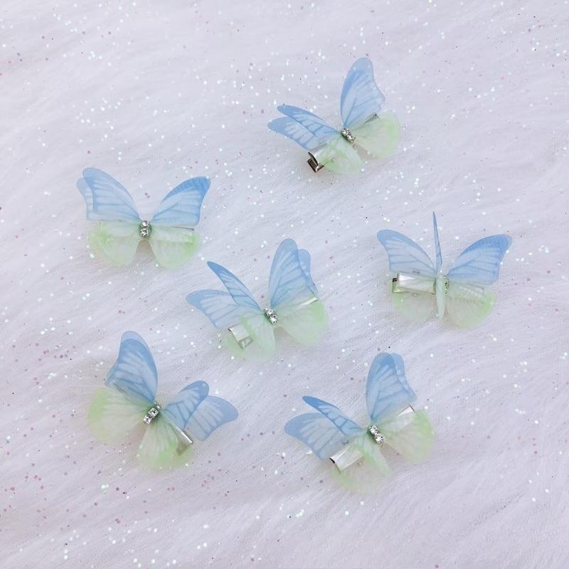 New Cute Princess Mesh Double-layer Butterfly Lovely Girls Hairpins Children Headwear Hairgrip Hair Clips Hair Accessories