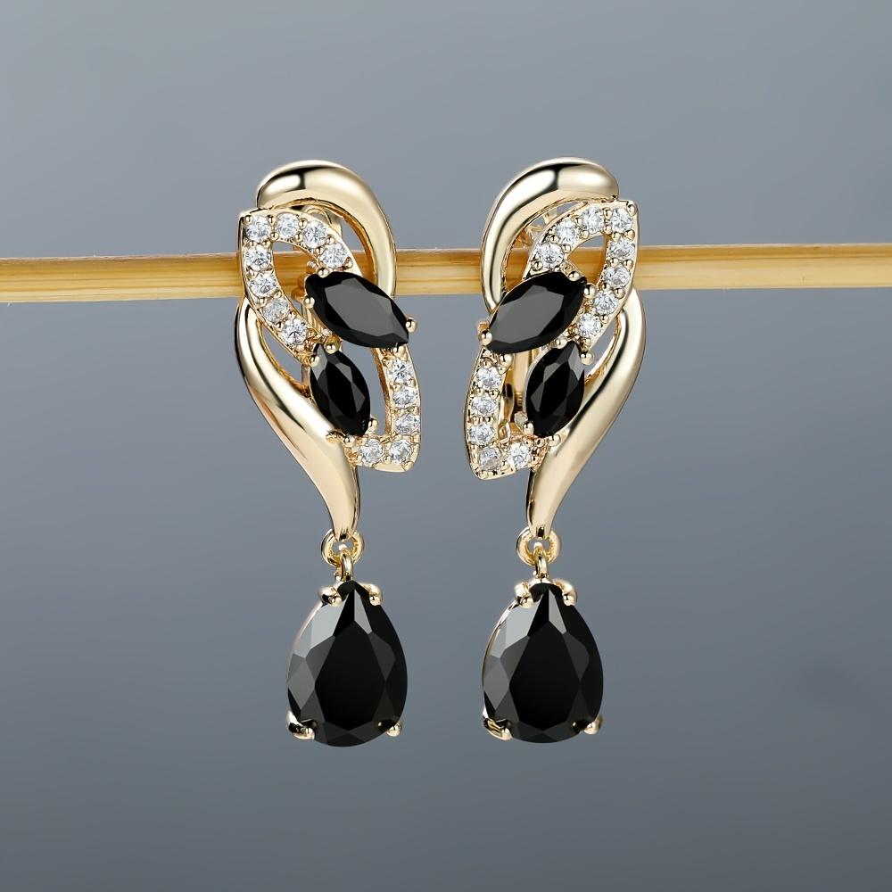 Romantic Flower Dangle Earrings | Golden-Tone Floral Design with Red - Elegant Party & Everyday Jewelry Gifts for Women