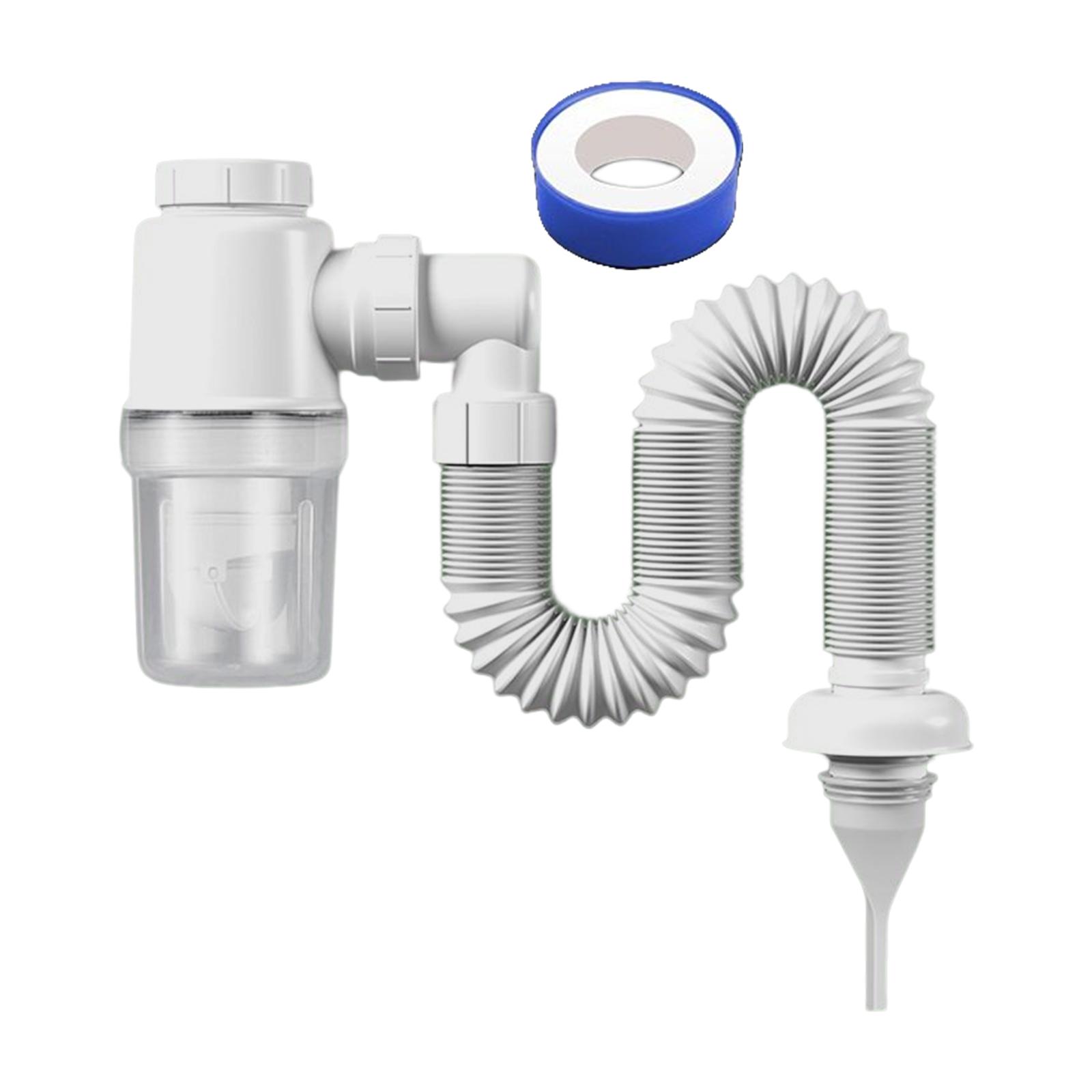 Universal Sink Drain Pipe Set Supplies Adjustable Flexible Expandable Drainage Tube Replacement Sink Basin Drain for Bathroom белый