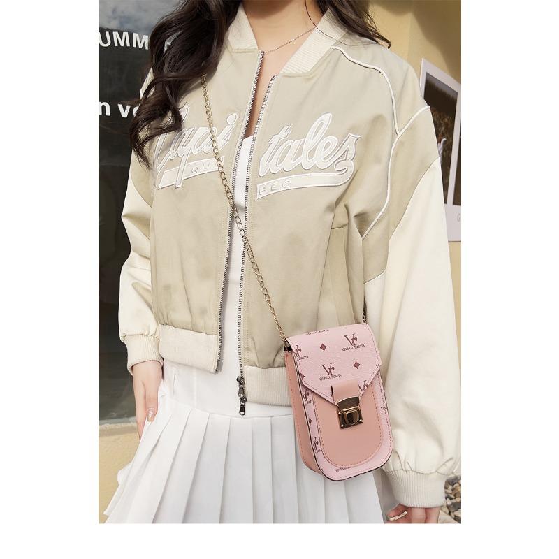 Geantă de umăr pentru fete, cu imprimeu la modă, pentru telefonul mobil, versiunea coreeană