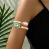 Pulsera de Brazo con Apertura Metálica Color Dorado Pulsera de Brazo Brazalete Glamuroso Accesorios para Mujer