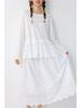 Spring Japanese Literary Lace Collar Knit T-shirt: Loose Embroidered Pure Cotton Layered Top for Women