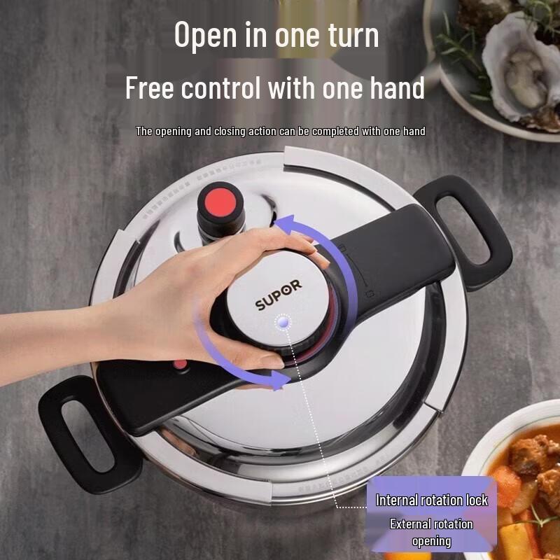 SUPOR 6L 316L Stainless Steel Easy-Open Pressure Cooker