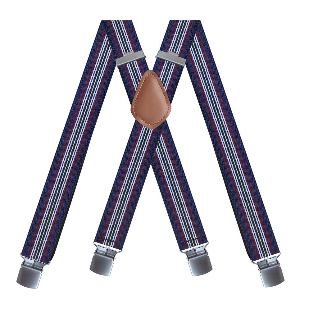 Elastische Hosenträger für Erwachsene mit 4 Clips für Herren und Damen, Hosenträger-Clips, 23 Farben optional