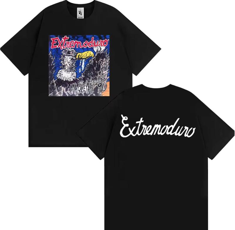 

Rock Band EXTREMODURO Tour 2025 Printed T Shirt Men s Clothing Hip Hop Punk Street T-shirts Casual Cotton Short Sleeve T-shirt 5XL різнокольоровий