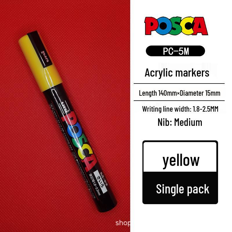 Mitsubishi POSCA PC-5M Wasserbasierter Poster- & Graffiti-Stift, Mittlere Spitze (1,8-2,5 mm), 17 Farben