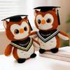 Plush Owl Toy with Doctor Hat Graduation Themed Accessory Unique Gift For Preschoolers Home Decoration